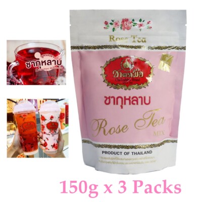 3 x Rose Petals Tea Mixed Oolong Cha Tra Mue Brand Detox Weight Management 150g