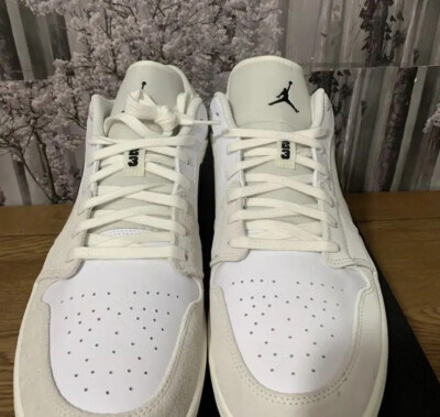 NIKE AIR JORDAN 1 LOW ASTROGRABBER CREAM/BLACK MENS SIZE UK14 EU49