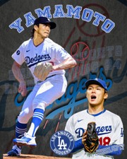 LA Dodgers Lithograph print of Yoshinobu Yamamoto 2024