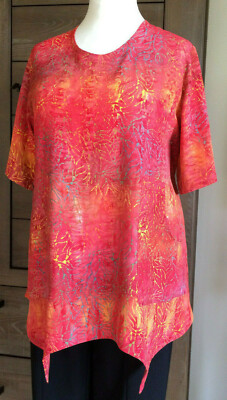 AW 150 Tunika Bluse KORALLE-ORANGE gem. *NEU*LP*ab*80*  ART WEAR DESIGN L.-Shirt