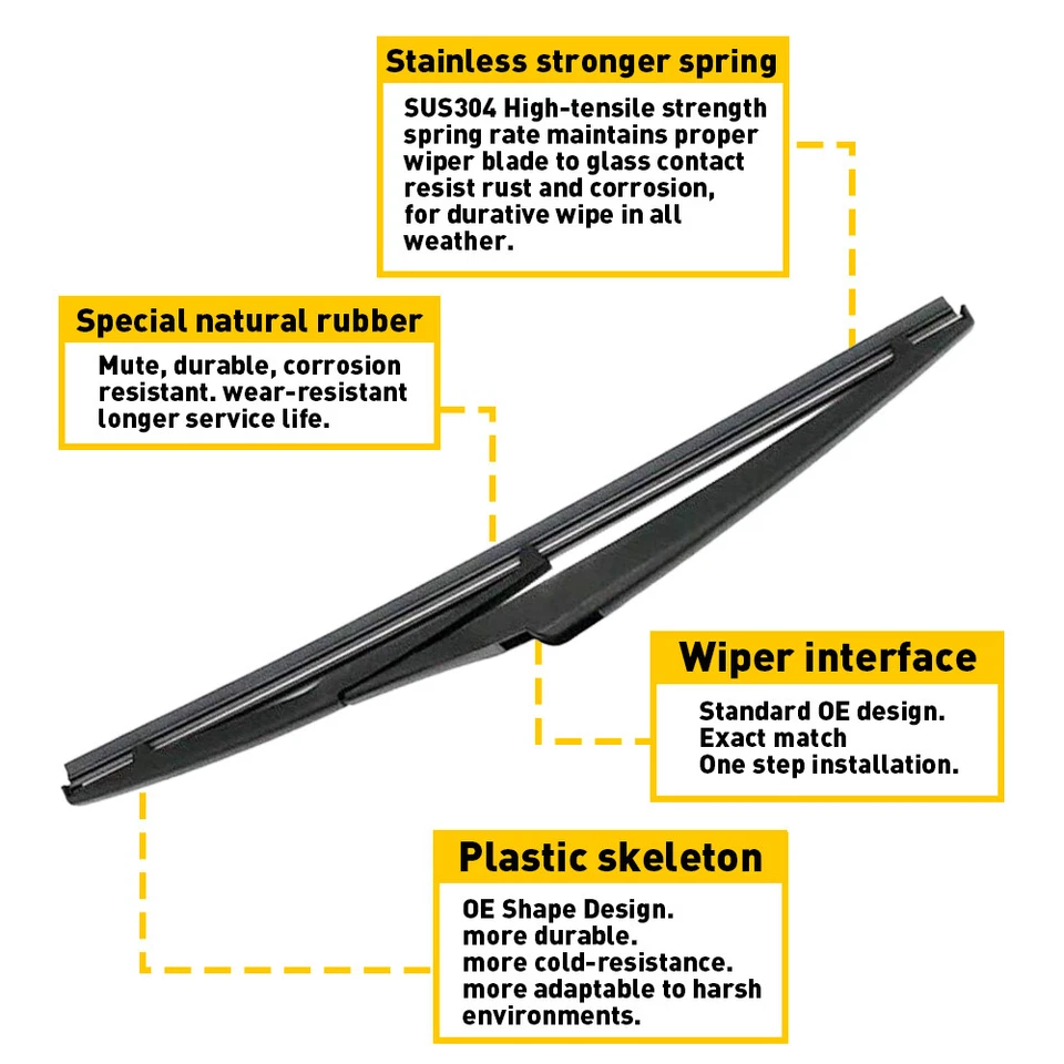 Limpiaparabrisas trasero para brazo Toyota y Highlander 85241-42070 2008-2019 Foto 3 de 4