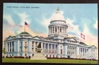 Vtg Arkansas State Capitol Post Card Linen Colourpicture Little Rock Unposted