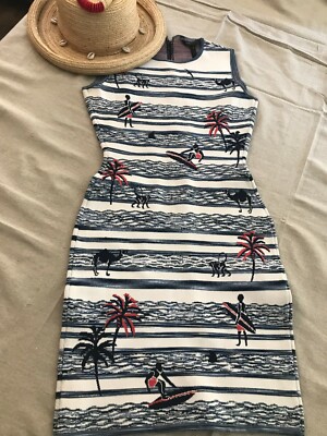 BCBG Max Azria Novelty print beach surfer knit dress Sz XS, Novelty knit  dress | eBay
