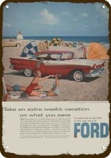 1957 Ford Fairlane 500 Town Victoria Car Vint-look Decorative Replica Metal Sign