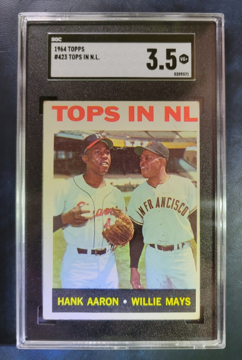 1964 TOPPS #423 HANK AARON / WILLIE MAYS TOPS IN N.L. SGC 3.5 | eBay