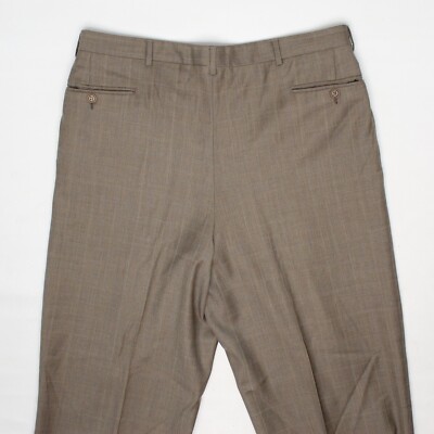 brown plaid dress pants Haggar Premium Comfort Tonal Plaid Dress Pants, Flat Front in Chambray main image 1