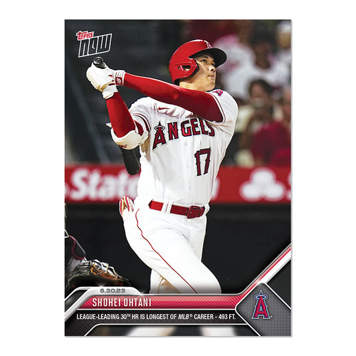 Shohei Ohtani- 2023 MLB TOPPS #517 League Leading 30th HR is longest at 493 ft!