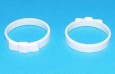 16865, 2x Hutband (für z.B. Zylinderhut), weiss