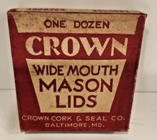 Vintage CROWN MASON JAR LIDS, Canning, New in Box. Lot of 3 boxes