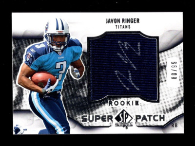 2009 SP AUTHENTIC JAVON RINGER SUPER PATCH AUTO AUTOGRAPH 80/99 TITANS