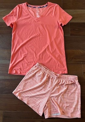 Sonoma Women 2 pc. set Sleepwear Pajama shorts top Orange Size S LONG NEW