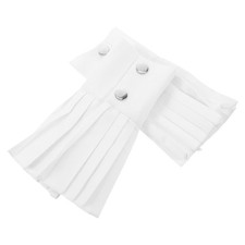 2Pcs White Detachable Sleeve Cuffs Reusable Polyester Wrist Cuffs for Women