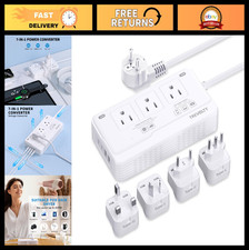 2000W Voltage Converter 220V to 110V, Travel Adapter with 3 AC  5 USB Ports
