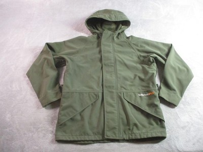 Timberland PRO Jacket Mens Medium Green Nylon Hooded Softshell Lined Workwear