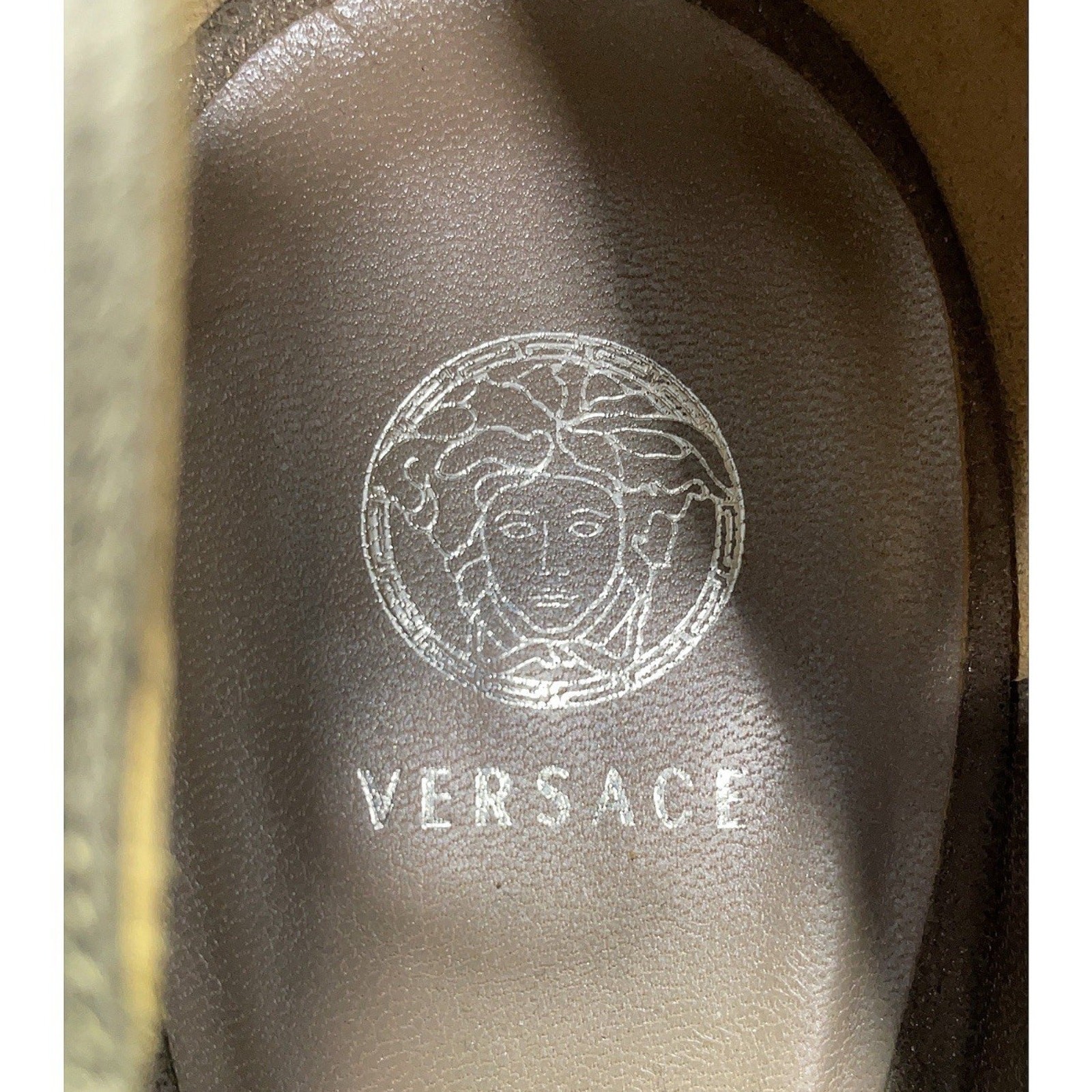 Versace Bronze Brown Shimmer Platform Stiletto Heels Size EU 39/US 9 EUC thumbnail 6