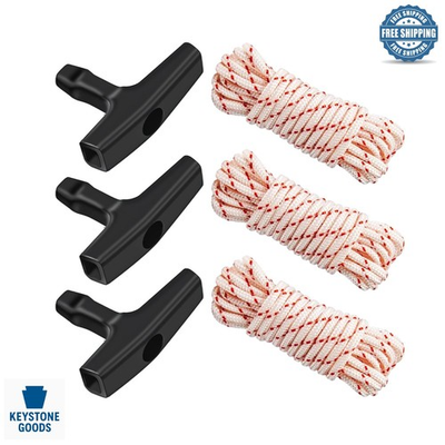 #ad 3 Pack 10ft Universal Pull Cord Rope with Handle for Lawn Mowers amp; Small Engines $11.09