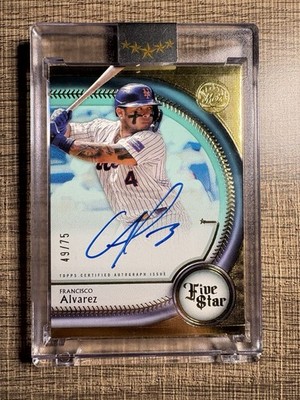 2025 Topps Five Star Baseball Francisco Alvarez New York Mets /75 Auto Gold Foil