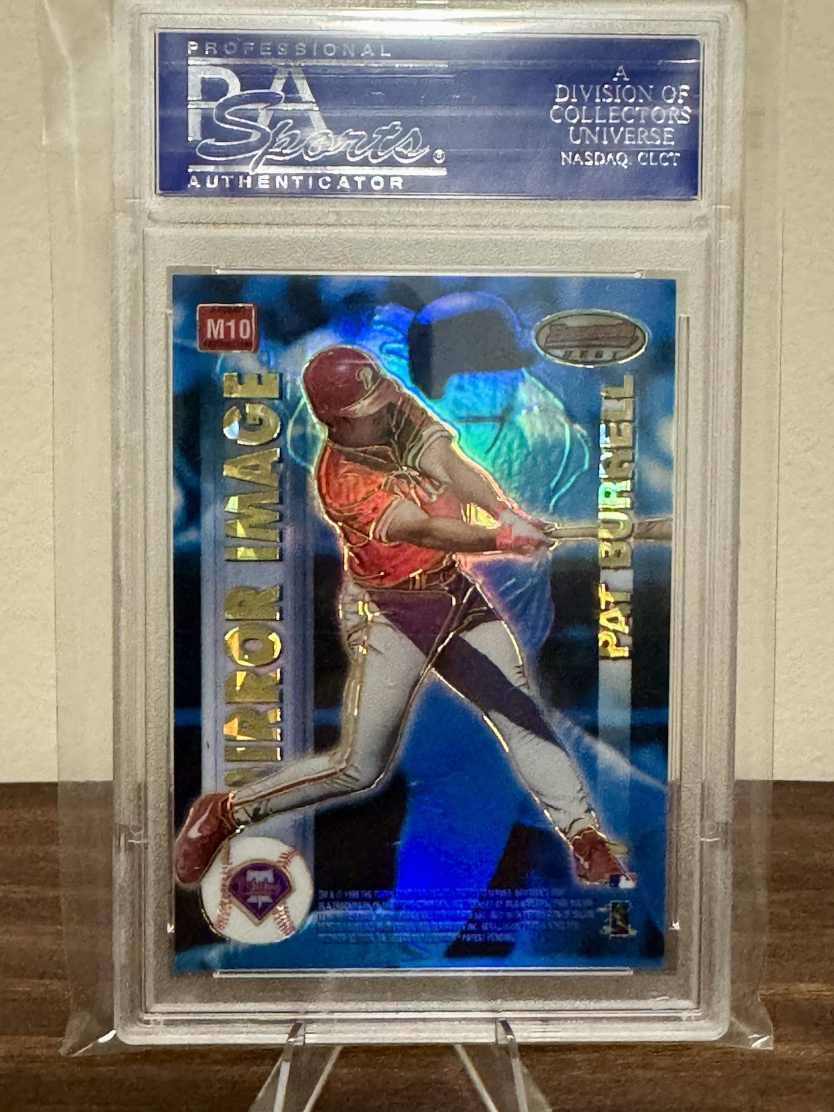 1999 Bowman's Best ATOMIC REFRACTOR Mark McGwire Burrell PSA 9 Mirror Image view 2