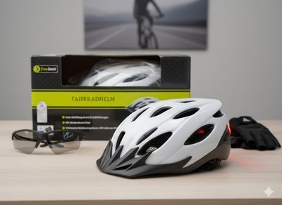 Freelimit Fahrradhelm Größe L, Weiss, Sicherheit, Fahrrad, Helm