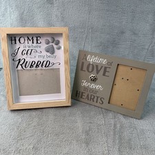 Dog Lover's Gift Set 2 Picture Frames Wood Belly Rubbs Forever in Our Hearts