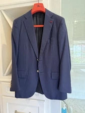 Isaia Men's Solid Navy Blue Sport Coat 38S