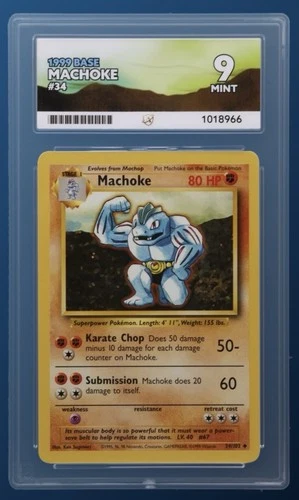 Pokémon TCG 1999 Base Set Machoke Ace graded 9 Mint 🧱