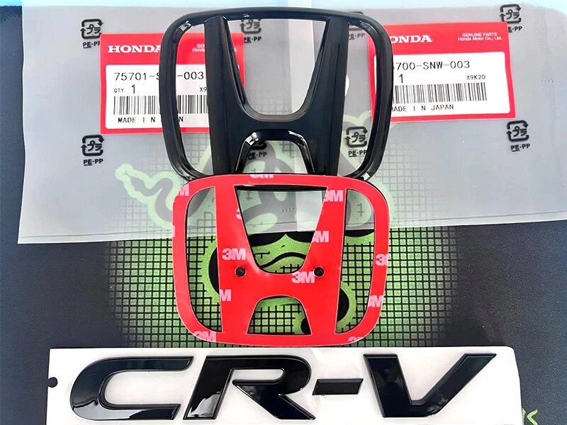 SET OF 3PCS GLOSS Black H EMBLEM BADGE FRONT+ REAR Fit FOR 2017-2022 Honda CR-V Foto 4 de 4