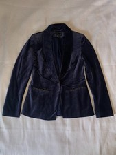 White House Black Market, Women's Blazer, Blue/Black, Velvet, Size 4.