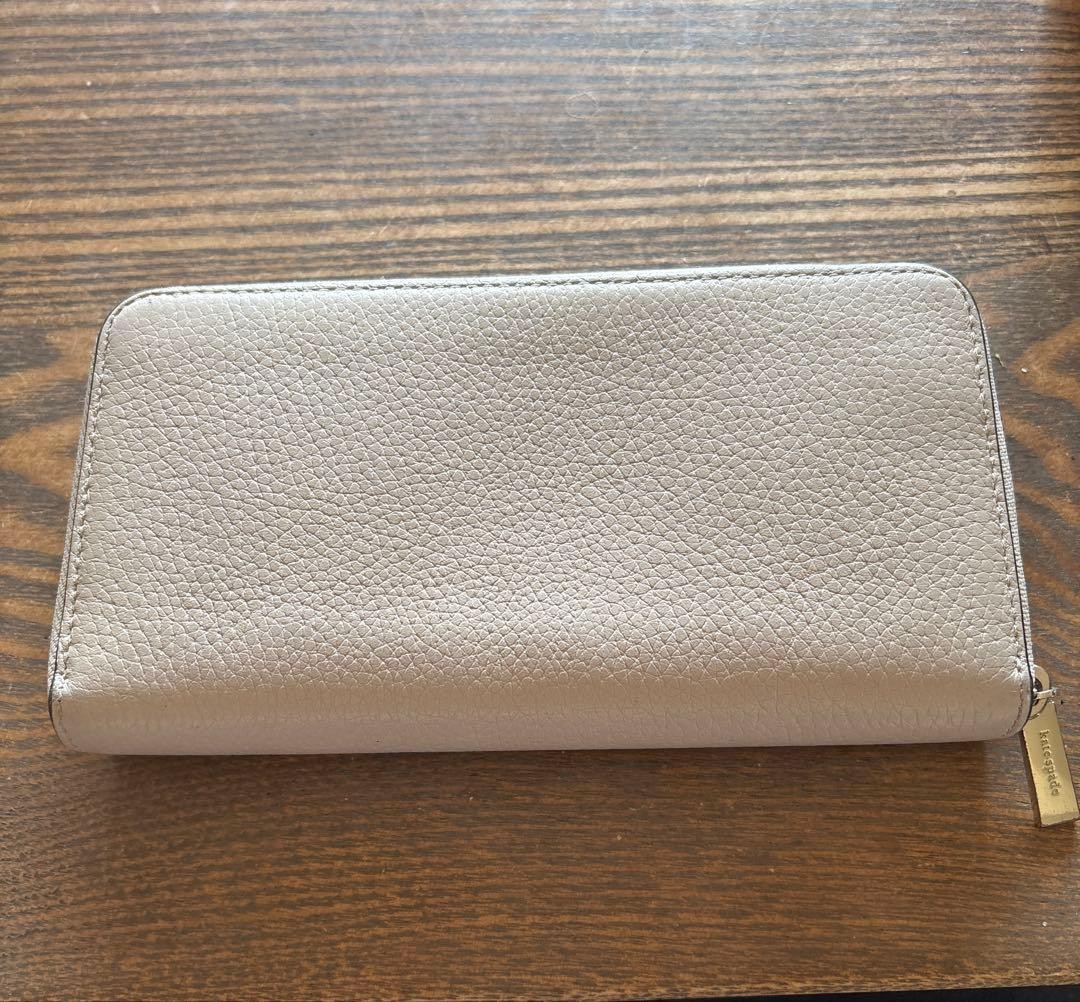 Kate Spade Beige x Off-White Round Zip Long Wallet thumbnail 3