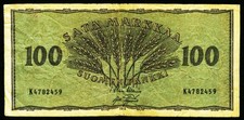 FINNLAND. 100 Markkaa 1955. 91