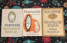 Jules Feiffer First Printings Book Lot &ndash; 3 Vintage Paperbacks, Clean White Pages