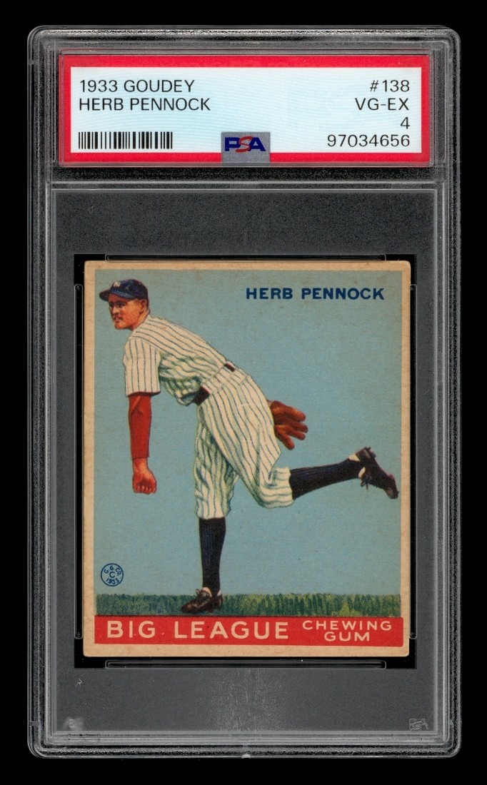 1933 Goudey Set-Break #138 Herb Pennock PSA 4 VG-EX