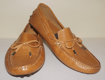 Women's MERCANTI FIORENTINI Tan Leather Driving Moccasins US 10 *RUN SMALL