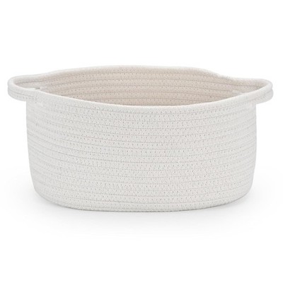 Medium Woven Cotton Rope Basket with Handle Empty Decorative Gift Basket for