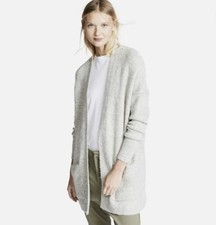 Free People Gray Phantom Cozy Wool Blend Mid Length Oversized Cardigan SMALL