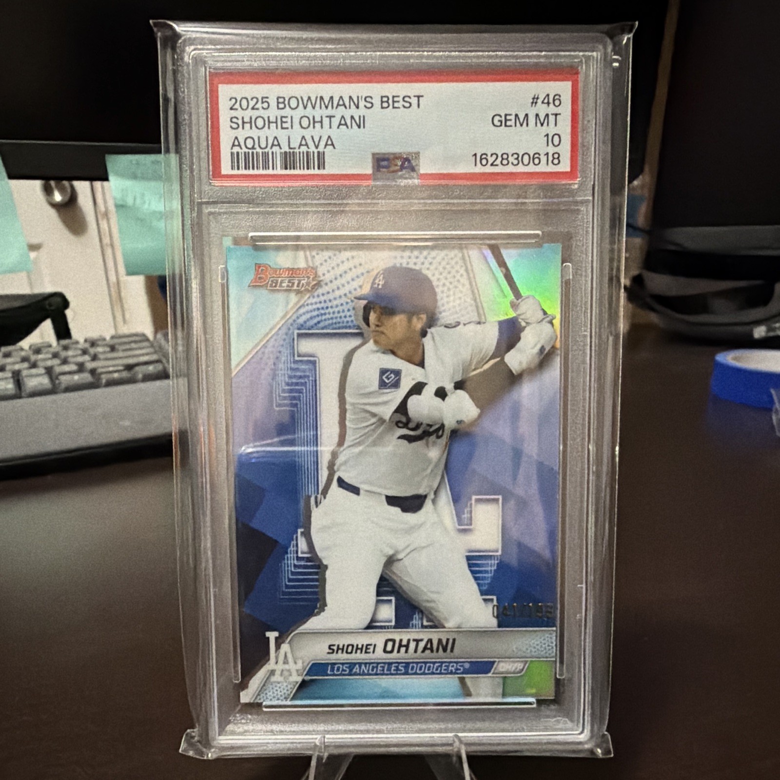 🔥2025 Bowman's Best Shohei Ohtani Dodgers Aqua Lava Refrac/199 PSA 10 POP 1🔥 