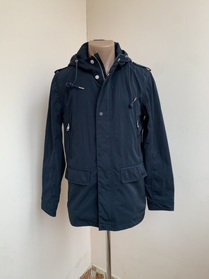 Elvine Sweden Waterproof Windbreaker Jacket Dark Blue Hooded navy L