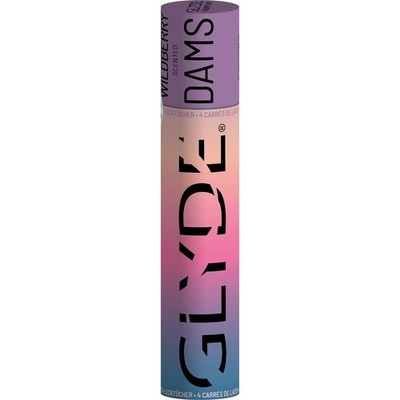 4er Glyde Sheer Dams Lecktücher aus Latex - Aroma: Waldbeere / Farbe: Blau