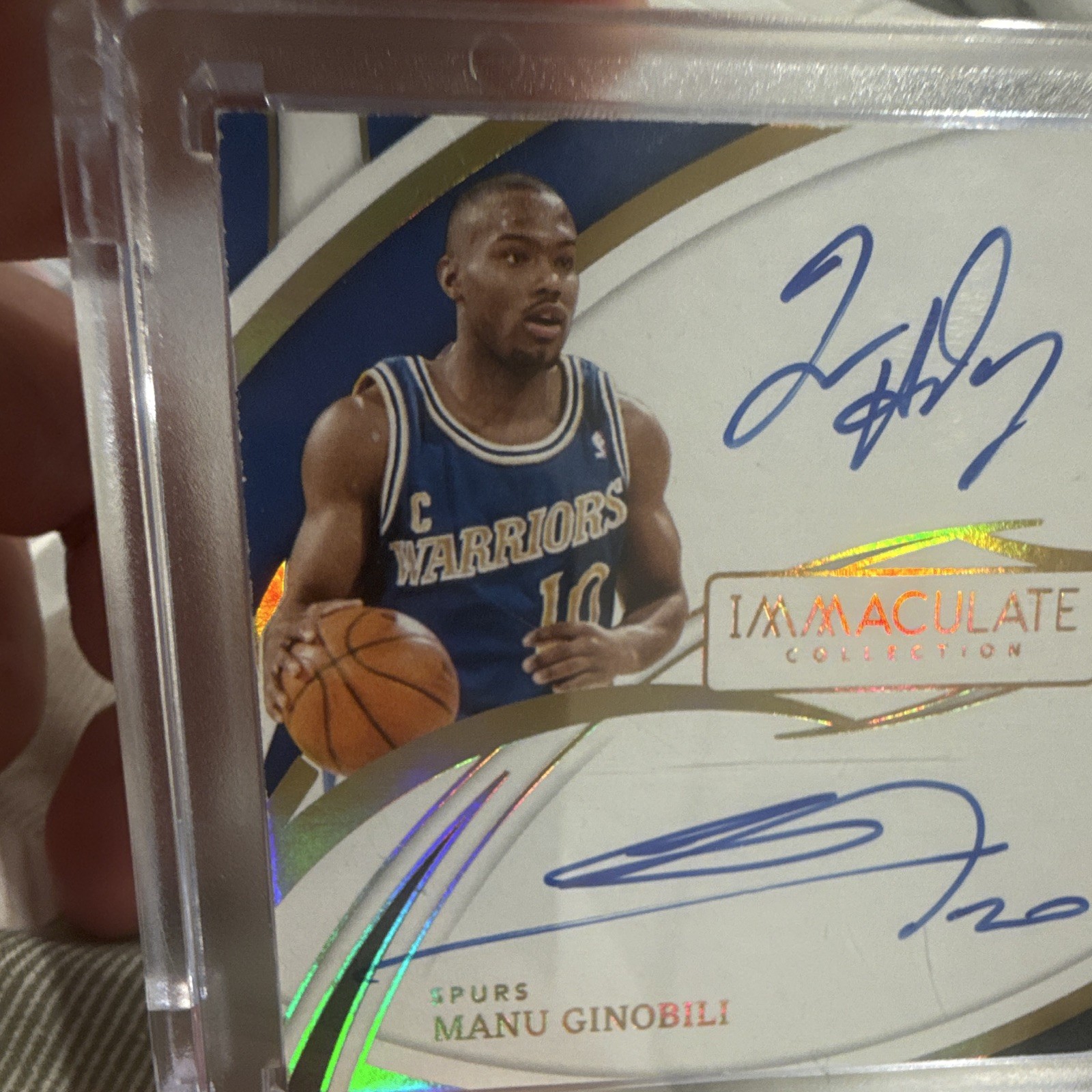 Panini Immaculate Collection Hardaway Ginobili Dual Auto D-THG 1/25 view 6