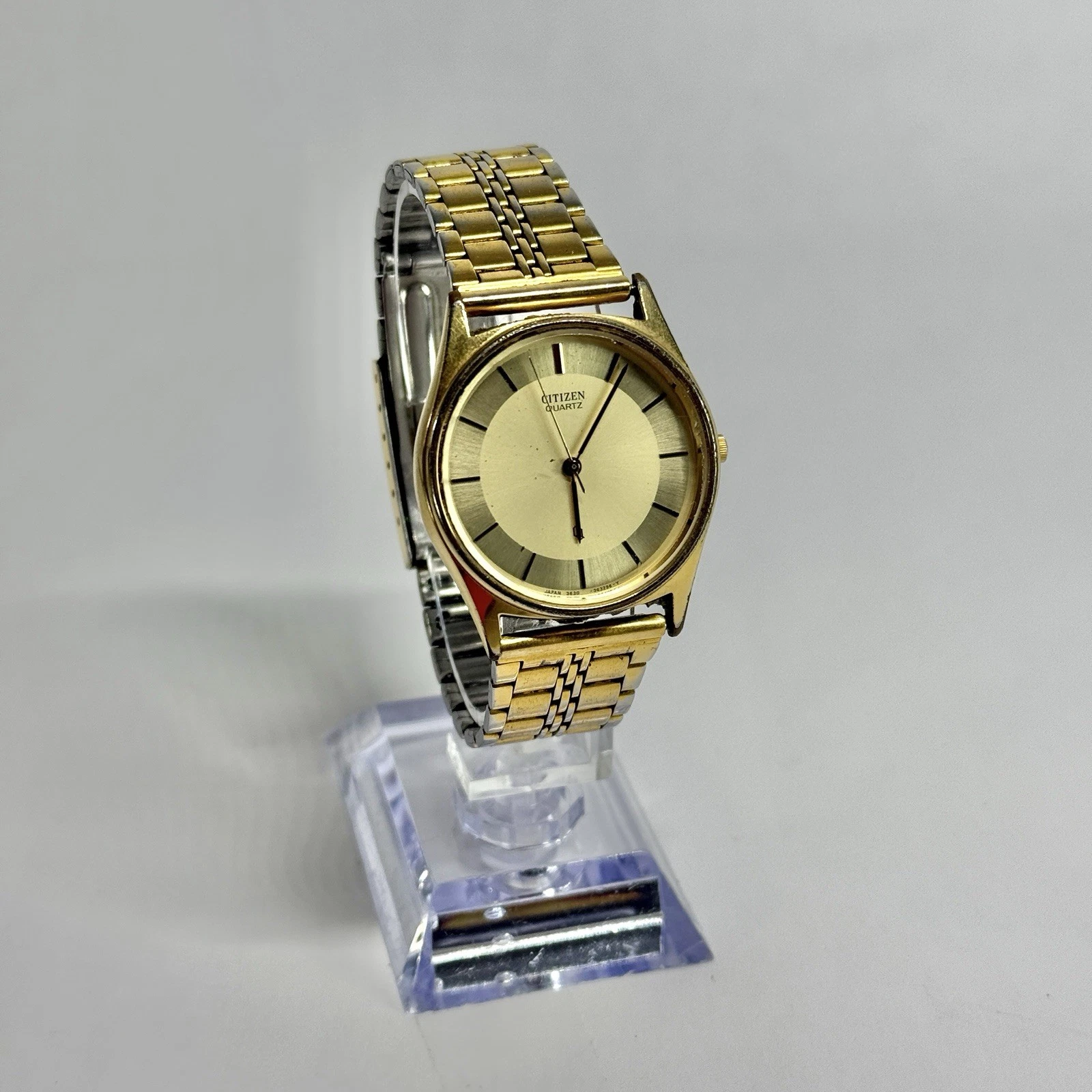 CITIZEN 3630-361709 Gold Tone Analog Men Vintage Watch W523 *WORKING