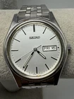 Seiko 7N43-9048 New Battery Mens Watch 37MM 7.5" Silver Tone Vintage