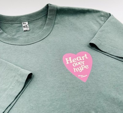 Prime Culture Heart Over Hype Los Angeles Apparel Sage Green Heavy Tee Medium