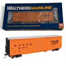 Walthers Mainline 910-46711 HO 50' Waffle Side Boxcar ~ Rio Grande D&RGW 65303
