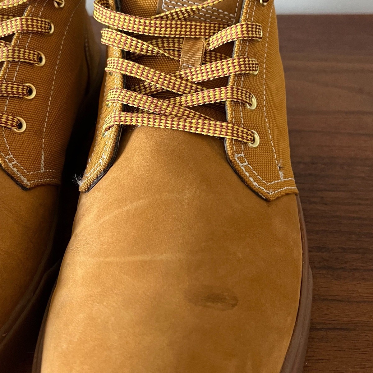 NEW TIMBERLAND men\'s groveton chukka suede canvas casual shoes in wheat Timberland Groveton Chukka Boots Wheat Nubuck Canvas Lace Up  main image 2