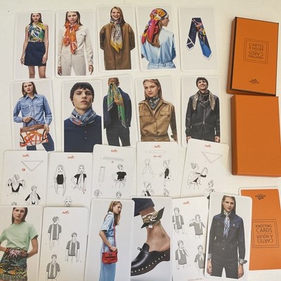 AUTHENTIC HERMÈS SCARF KNOTTING CARDS n 7 CARTES A NOUER