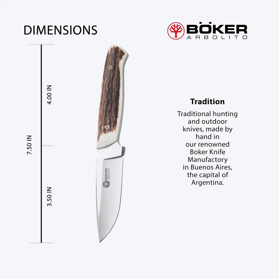 Cuchillo Cazador Ciervo Boker 02BA319H Arbolito, Negro Foto 4 de 4