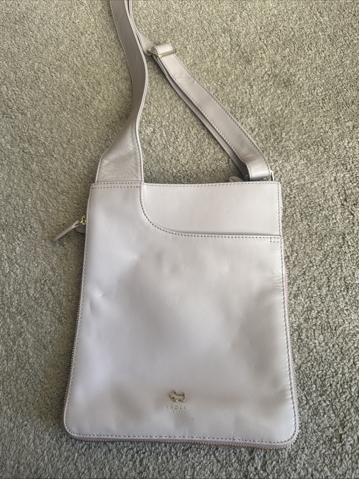Radley London Blush Pink Leather Zip Around Pockets Medium Slim Crossbody Bag