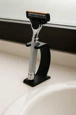 Minimalist Razor Holder Stand – Modern Sleek Shaving Holder 0.5" Hole Universal
