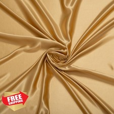 Fynite Champagne Gold Satin Fabric 10 Yards 44" Wide Silky Bridal