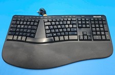 Microsoft Ergonomic Keyboard Black Wired USB Model 1878 Tested Working